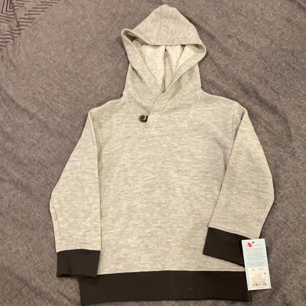 Cat & Jack Gray Hooded Shirt